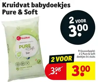 Kruidvat Kruidvat babydoekjes Pure & Soft aanbieding