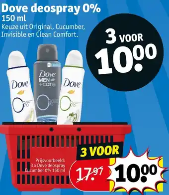 Kruidvat Dove deospray 0% 150ml aanbieding