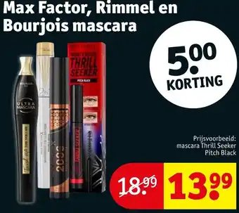 Kruidvat Max Factor, Rimmel en Bourjois mascara aanbieding
