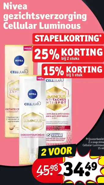 Kruidvat Nivea gezichtsverzorging Cellular Luminous aanbieding