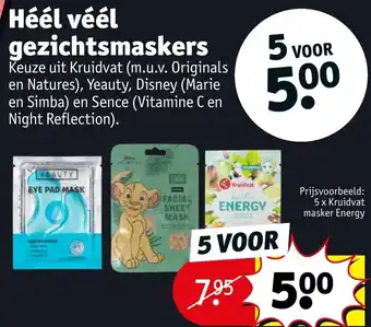 Kruidvat Héél véél gezichtsmaskers aanbieding