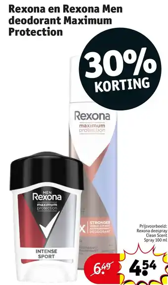 Kruidvat Rexona en Rexona Men deodorant Maximum Protection aanbieding