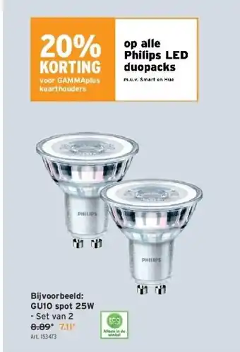 GAMMA Philips led duopacks aanbieding