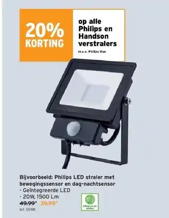 GAMMA Philips led straler met bewegingssensor en dag-nachtsensor aanbieding