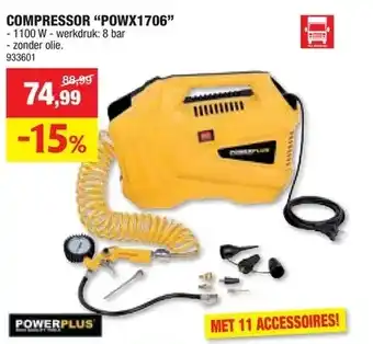 Hubo Compressor “powx1706” aanbieding