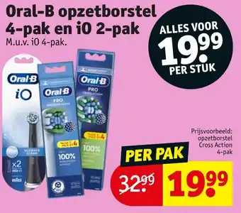 Kruidvat Oral-B opzetborstel 4-pak en i0 2-pak aanbieding