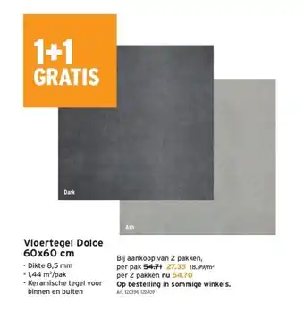 GAMMA Vloertegel dolce 60x60 cm aanbieding