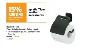 GAMMA Tiger toiletrolhouder colar zwart aanbieding