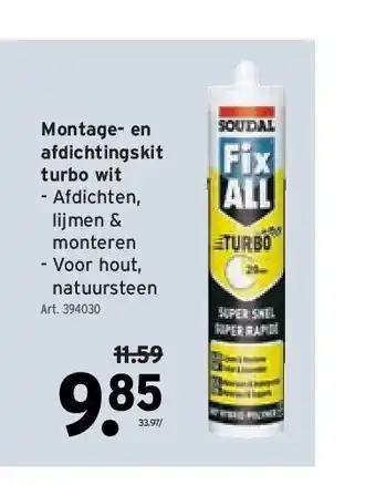 GAMMA Montage- en afdichtingskit turbo wit aanbieding