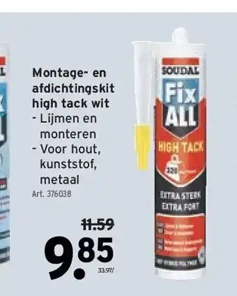 GAMMA Montage- en afdichtingskit high tack wit aanbieding