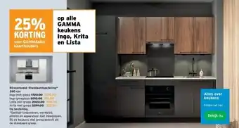 GAMMA Op alle gamma keukens ingo, krita en lista aanbieding