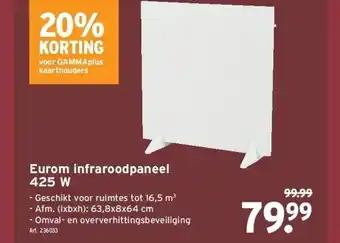 GAMMA Eurom infraroodpaneel 425 w aanbieding