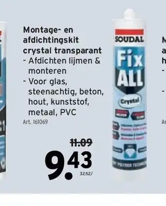 GAMMA Montage- en afdichtingskit crystal transparant aanbieding
