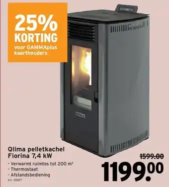 GAMMA Qlima pelletkachel fiorina 7,4 kw aanbieding
