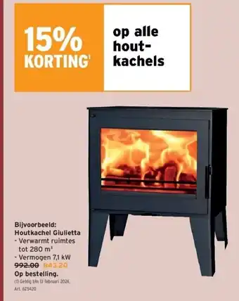 GAMMA Houtkachel giulietta aanbieding