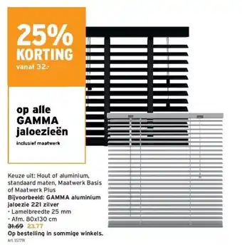 GAMMA Gamma aluminium jaloezie 221 zilver aanbieding