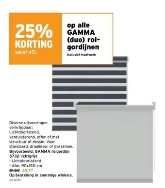 GAMMA Gamma rolgordijn 5732 lichtgrijs aanbieding