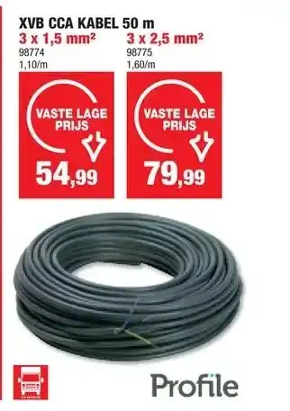 Hubo Xvb cca kabel 50 m aanbieding