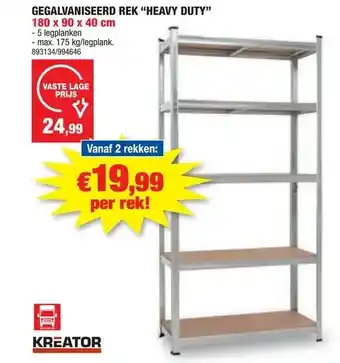 Hubo Gegalvaniseerd rek “heavy duty” aanbieding