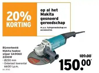 GAMMA Makita haakse slijper ga9060 2200w aanbieding