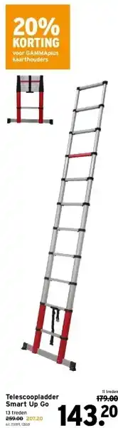 GAMMA Telescoopladder smart up go aanbieding