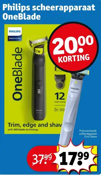 Kruidvat Philips scheerapparaat OneBlade aanbieding