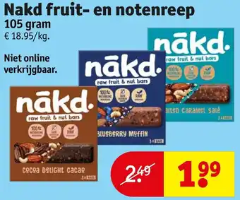 Kruidvat Nakd fruit- en notenreep aanbieding