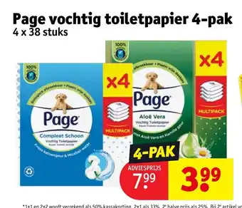 Kruidvat Page vochtig toiletpapier 4-pak aanbieding