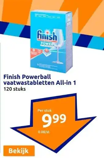Action Finish powerball vaatwastabletten all-in 1 aanbieding