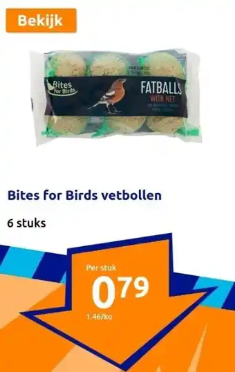 Action Bites for birds vetbollen aanbieding