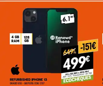 Electro Depot Refurbished iphone 13 aanbieding