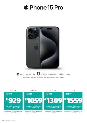 Base Iphone 15 pro aanbieding
