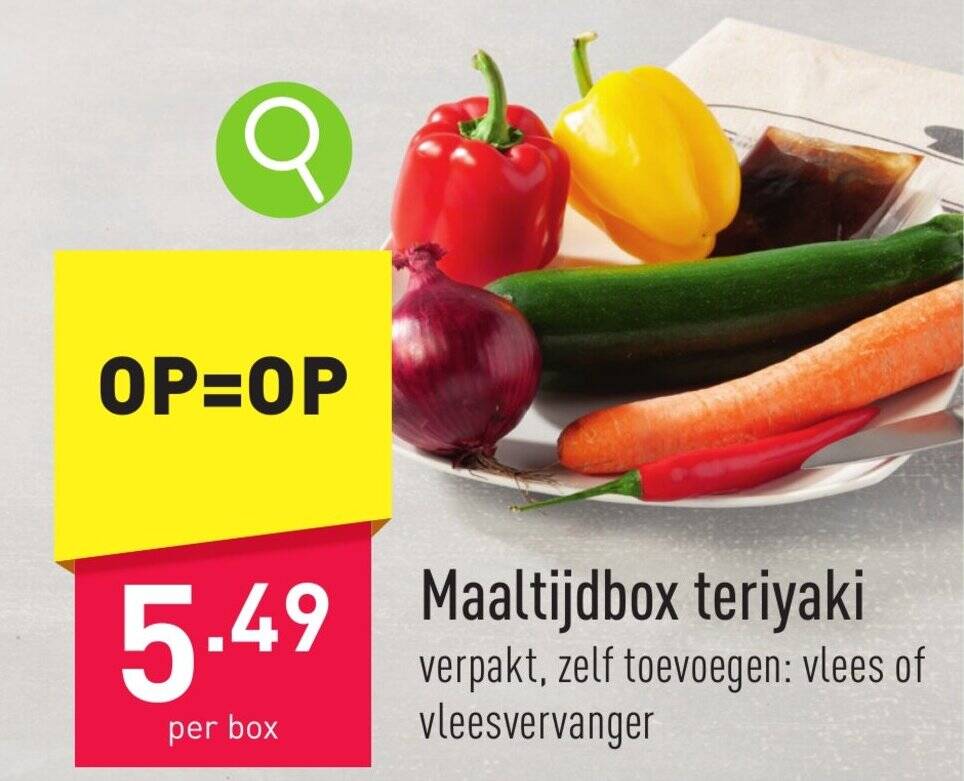 Maaltijdbox teriyaki promotie bij ALDI