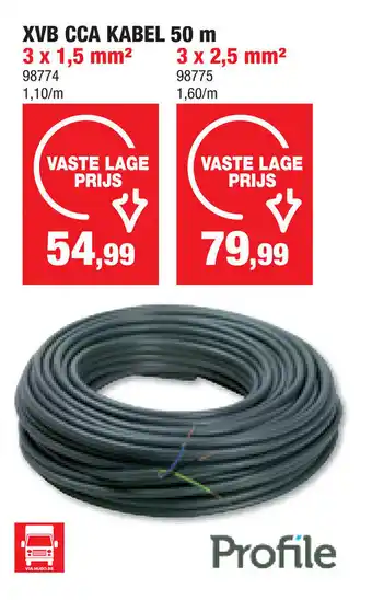 Hubo XVB CCA KABEL 50 m 3 x 1,5 mm² aanbieding
