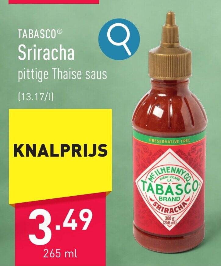 Sriracha 265 ml promotie bij ALDI