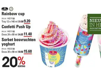 Sanissimo Rainbow Cup, Confetti Push Up, Sorbet Boscruchten Yoghurt