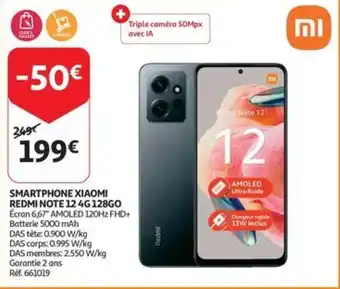 Auchan SMARTPHONE XIAOMI REDMI NOTE 124G 128GO aanbieding