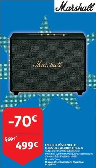 ENCEINTE RÉSIDENTIELLE MARSHALL WOBURN III BLACK