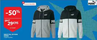 SWEAT FULL ZIP PUMA HOMME