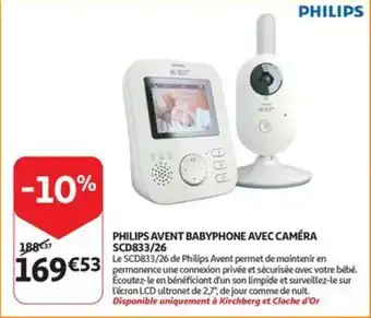 PHILIPS AVENT BABYPHONE AVEC CAMÉRA SCD833/26