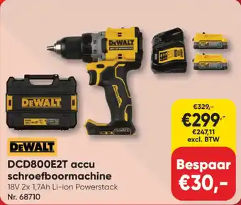 Toolstation DCD800E2T accu schroefboormachine aanbieding
