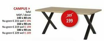 Weba Campus tafel aanbieding