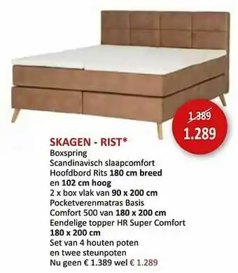Weba Skagen - rist boxspring aanbieding