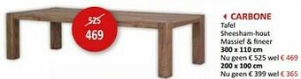 Weba Carbone tafel aanbieding