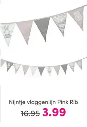 Baby & Tiener Nijntje vlaggenlijn Pink Rib aanbieding