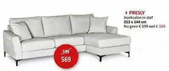 Weba Presly hoeksalon in stof aanbieding