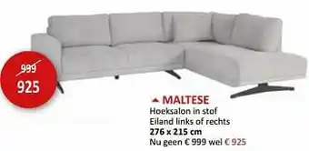 Weba Maltese hoeksalon in stof aanbieding
