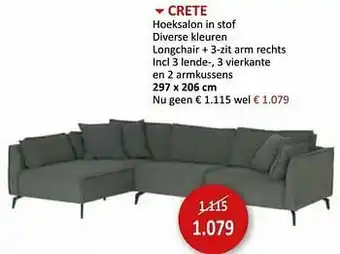 Weba Crete hoeksalon in stof aanbieding