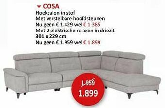Weba Cosa hoeksalon in stof aanbieding