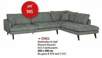 Weba Chill hoeksalon in stof aanbieding